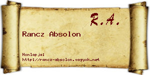 Rancz Absolon névjegykártya